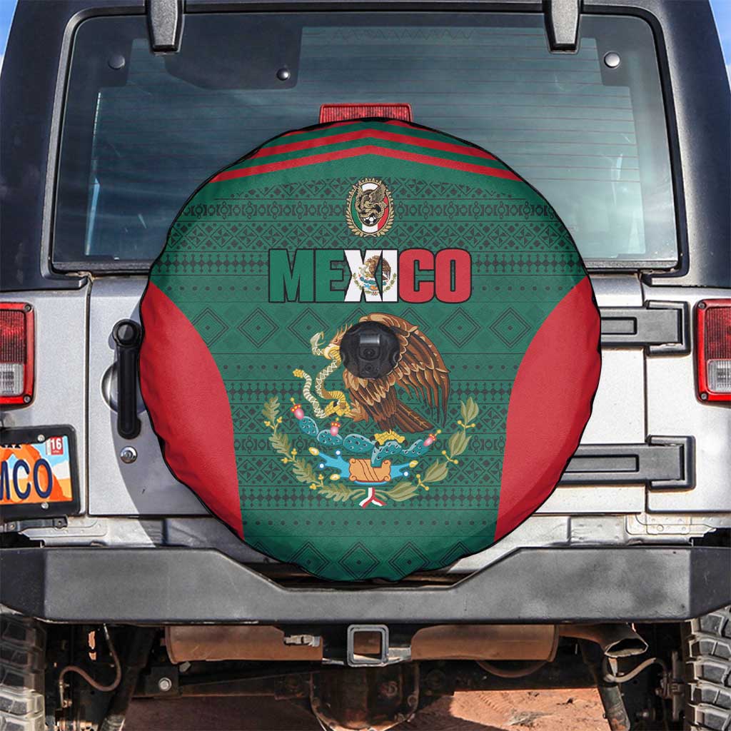 Mexico Football Spare Tire Cover Aztec Eagle Spirit - Wonder Print Shop