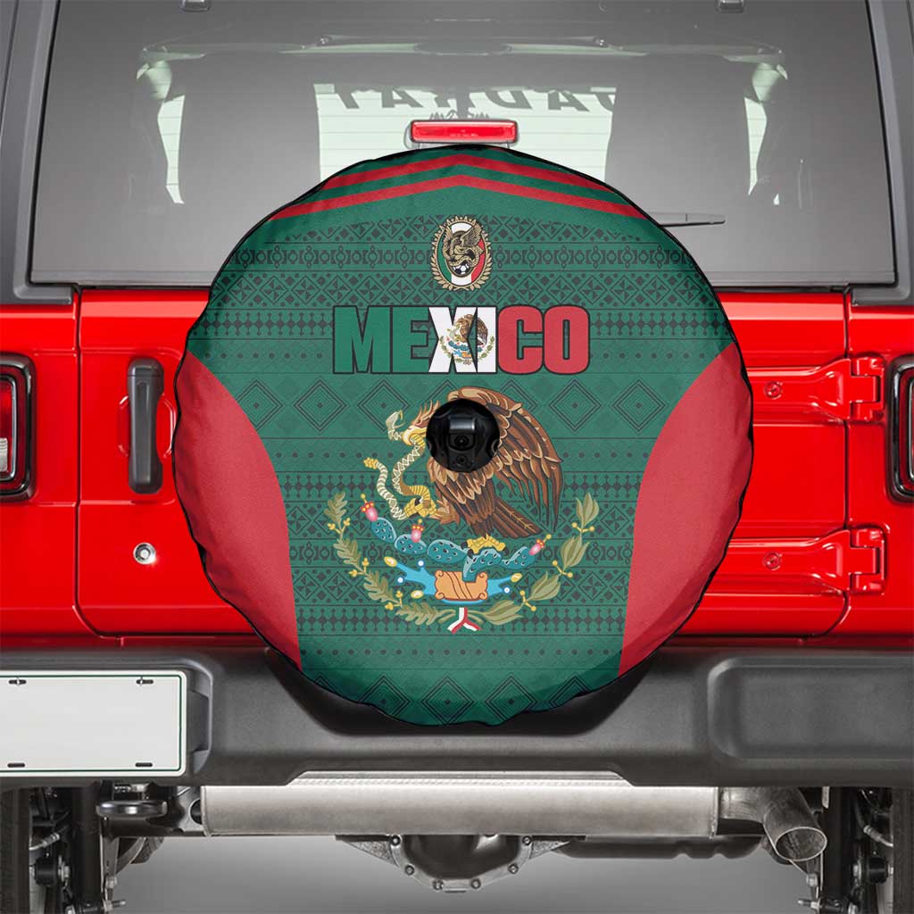 Mexico Football Spare Tire Cover Aztec Eagle Spirit - Wonder Print Shop