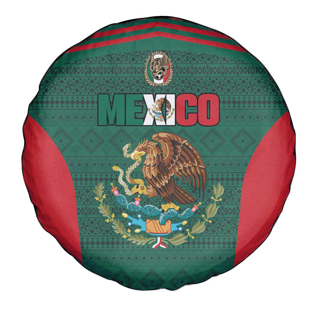 Mexico Football Spare Tire Cover Aztec Eagle Spirit - Wonder Print Shop
