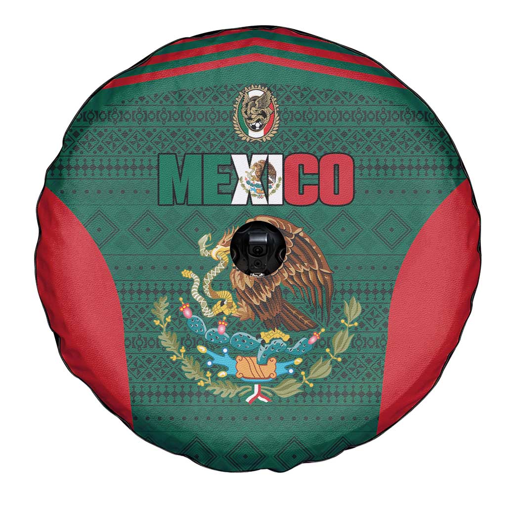 Mexico Football Spare Tire Cover Aztec Eagle Spirit - Wonder Print Shop
