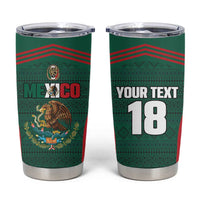 Custom Mexico Football Tumbler Cup Aztec Eagle Spirit - Wonder Print Shop