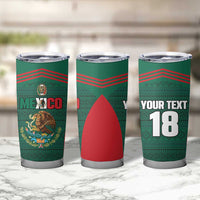 Custom Mexico Football Tumbler Cup Aztec Eagle Spirit - Wonder Print Shop