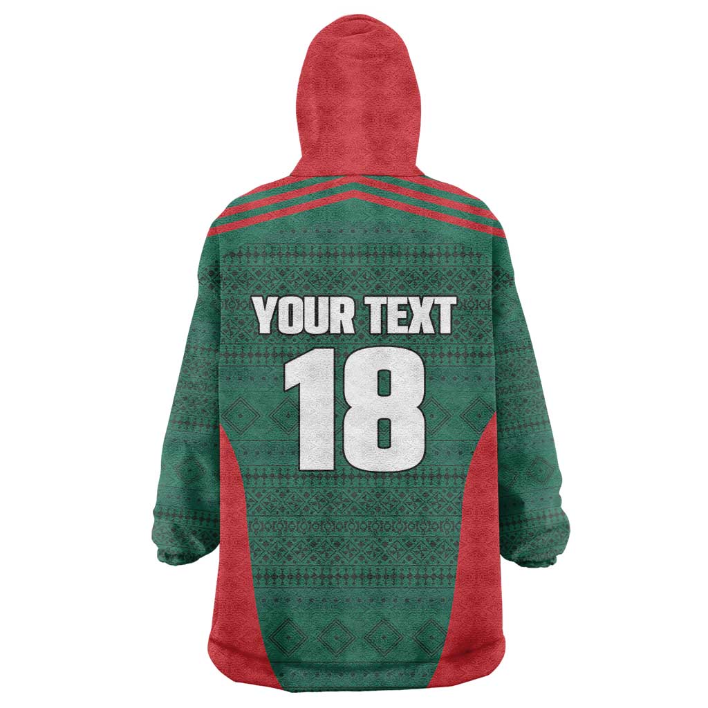 Custom Mexico Football Wearable Blanket Hoodie Aztec Eagle Spirit - Wonder Print Shop