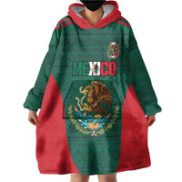 Custom Mexico Football Wearable Blanket Hoodie Aztec Eagle Spirit - Wonder Print Shop