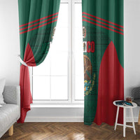 Mexico Football Window Curtain Aztec Eagle Spirit - Wonder Print Shop