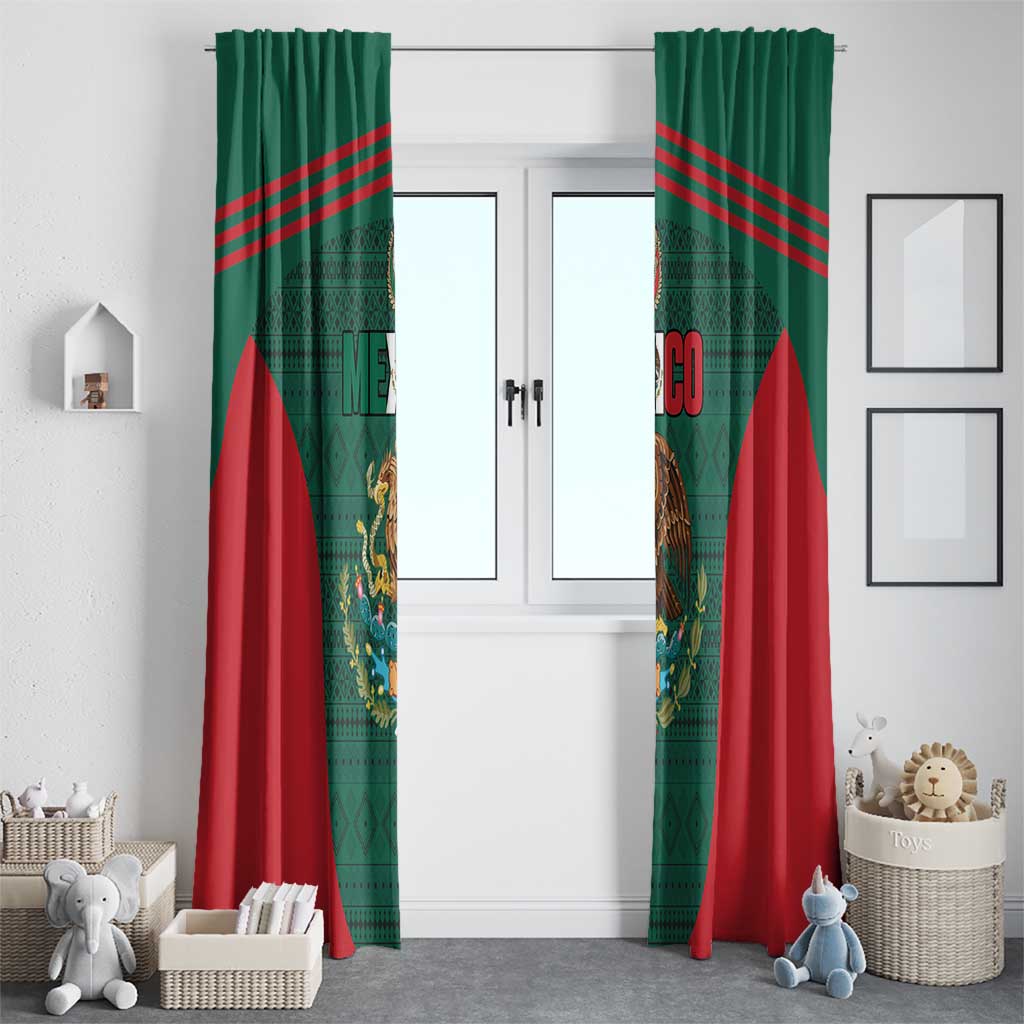 Mexico Football Window Curtain Aztec Eagle Spirit - Wonder Print Shop