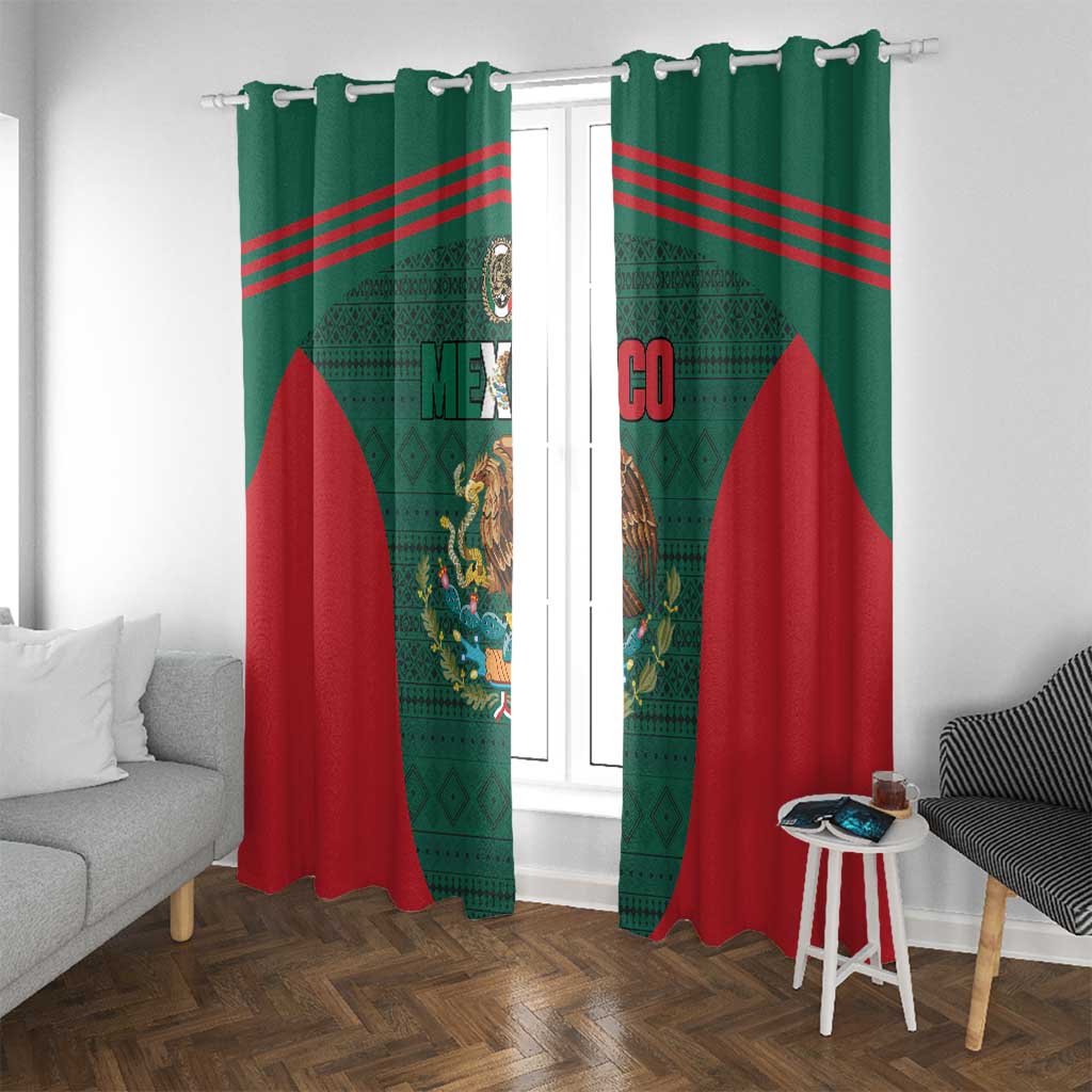 Mexico Football Window Curtain Aztec Eagle Spirit - Wonder Print Shop
