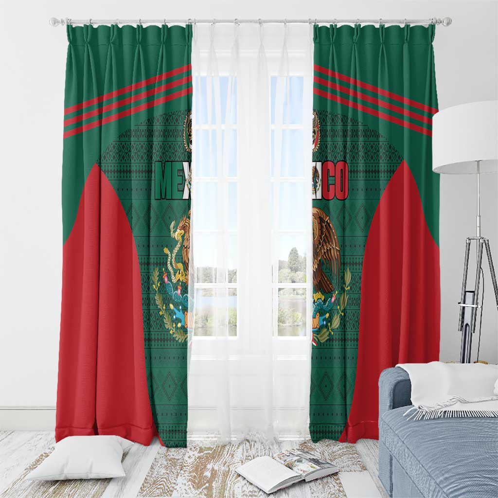 Mexico Football Window Curtain Aztec Eagle Spirit - Wonder Print Shop
