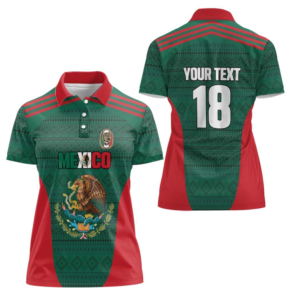 Custom Mexico Football Women Polo Shirt Aztec Eagle Spirit - Wonder Print Shop