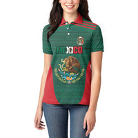 Custom Mexico Football Women Polo Shirt Aztec Eagle Spirit - Wonder Print Shop