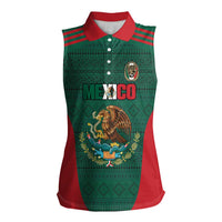 Custom Mexico Football Women Sleeveless Polo Shirt Aztec Eagle Spirit - Wonder Print Shop