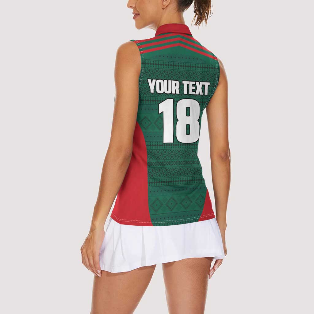 Custom Mexico Football Women Sleeveless Polo Shirt Aztec Eagle Spirit - Wonder Print Shop
