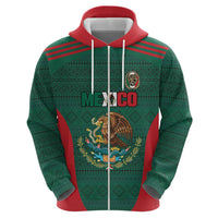 Custom Mexico Football Zip Hoodie Aztec Eagle Spirit - Wonder Print Shop