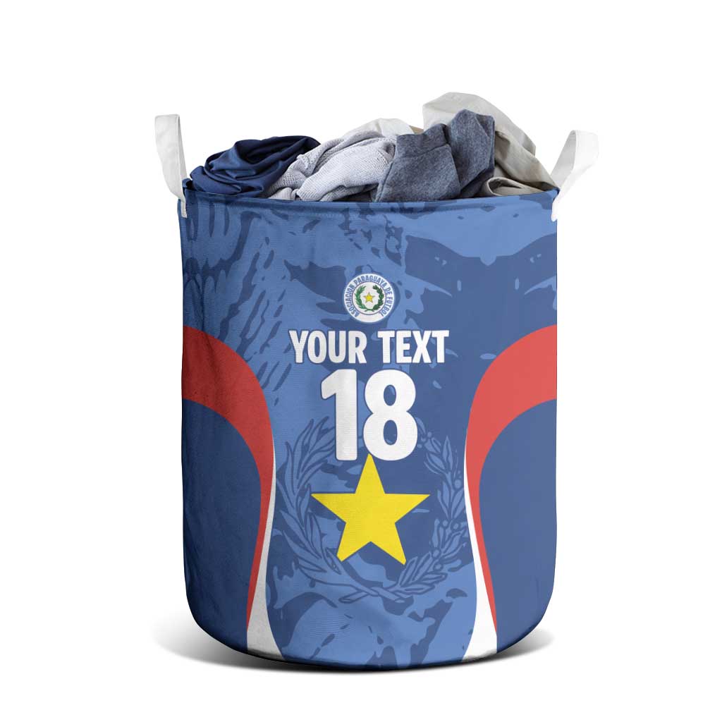 Custom Paraguay Football Laundry Basket La Albirroja Pride - Wonder Print Shop