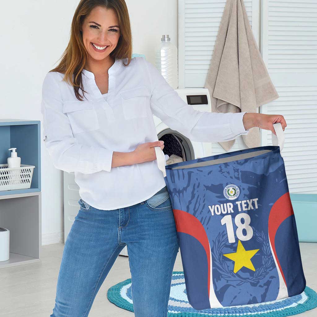 Custom Paraguay Football Laundry Basket La Albirroja Pride - Wonder Print Shop
