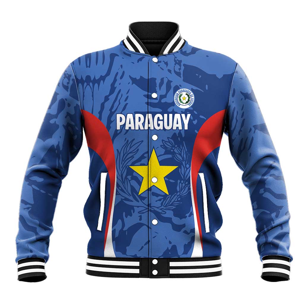 Custom Paraguay Football Baseball Jacket La Albirroja Pride - Wonder Print Shop