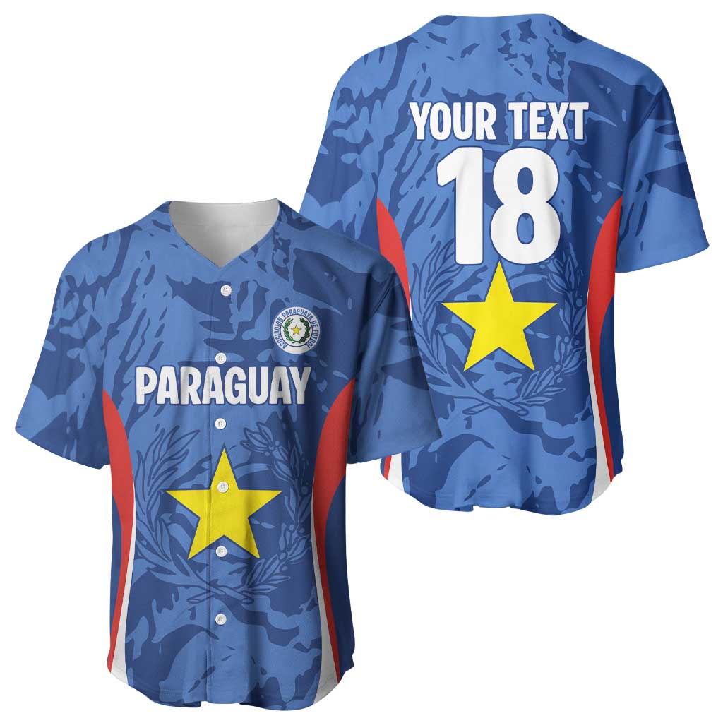 Custom Paraguay Football Baseball Jersey La Albirroja Pride - Wonder Print Shop