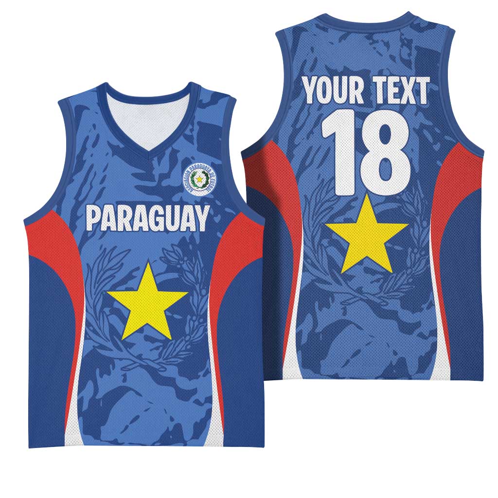 Custom Paraguay Football Basketball Jersey La Albirroja Pride - Wonder Print Shop