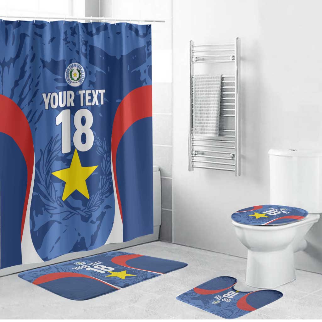 Custom Paraguay Football Bathroom Set La Albirroja Pride - Wonder Print Shop