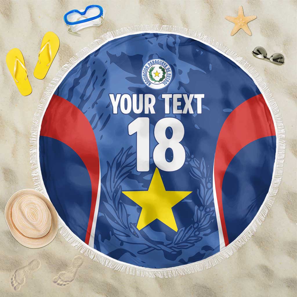 Custom Paraguay Football Beach Blanket La Albirroja Pride - Wonder Print Shop