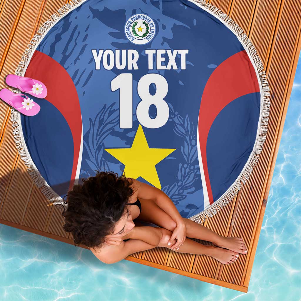 Custom Paraguay Football Beach Blanket La Albirroja Pride - Wonder Print Shop
