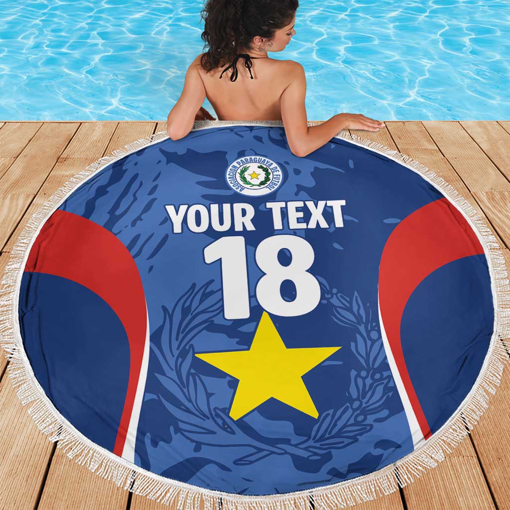 Custom Paraguay Football Beach Blanket La Albirroja Pride - Wonder Print Shop