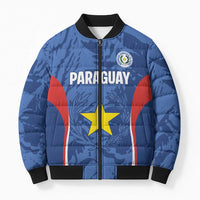 Custom Paraguay Football Bomber Puffer Jacket La Albirroja Pride - Wonder Print Shop
