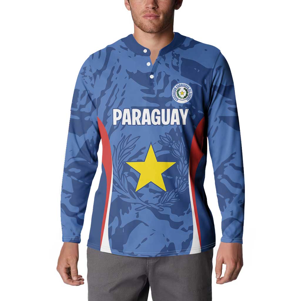 Custom Paraguay Football Button Sweatshirt La Albirroja Pride - Wonder Print Shop