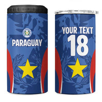 Custom Paraguay Football 4 in 1 Can Cooler Tumbler La Albirroja Pride - Wonder Print Shop