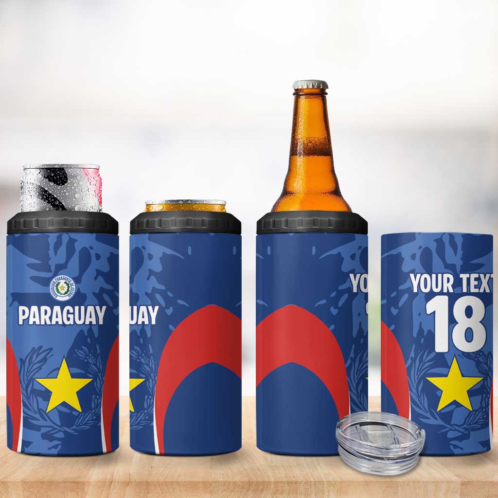 Custom Paraguay Football 4 in 1 Can Cooler Tumbler La Albirroja Pride - Wonder Print Shop
