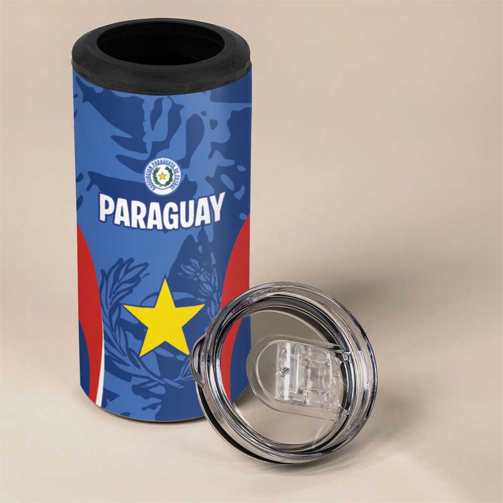 Custom Paraguay Football 4 in 1 Can Cooler Tumbler La Albirroja Pride - Wonder Print Shop