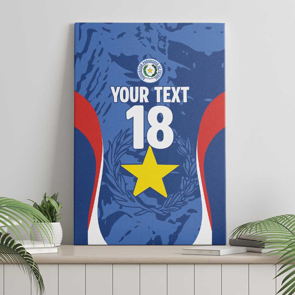 Custom Paraguay Football Canvas Wall Art La Albirroja Pride - Wonder Print Shop