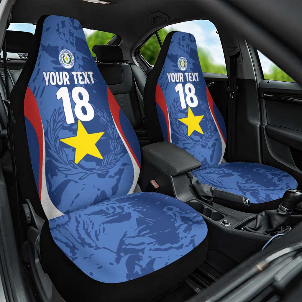 Custom Paraguay Football Car Seat Cover La Albirroja Pride - Wonder Print Shop