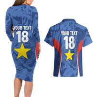 Custom Paraguay Football Couples Matching Long Sleeve Bodycon Dress and Hawaiian Shirt La Albirroja Pride - Wonder Print Shop