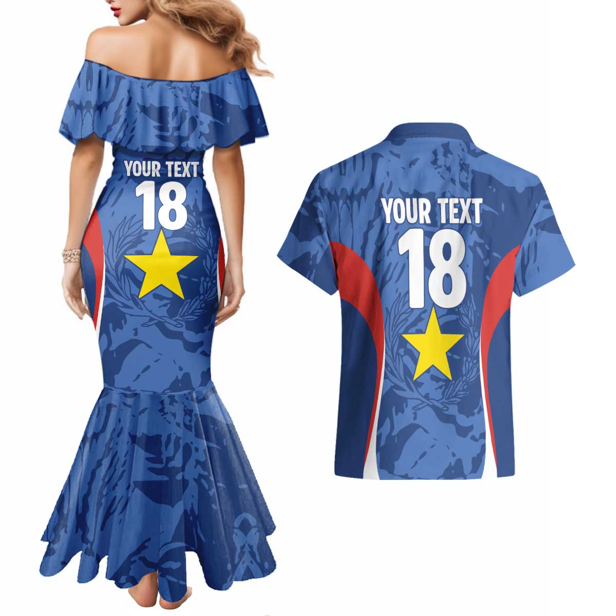 Custom Paraguay Football Couples Matching Mermaid Dress and Hawaiian Shirt La Albirroja Pride - Wonder Print Shop