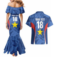 Custom Paraguay Football Couples Matching Mermaid Dress and Hawaiian Shirt La Albirroja Pride - Wonder Print Shop