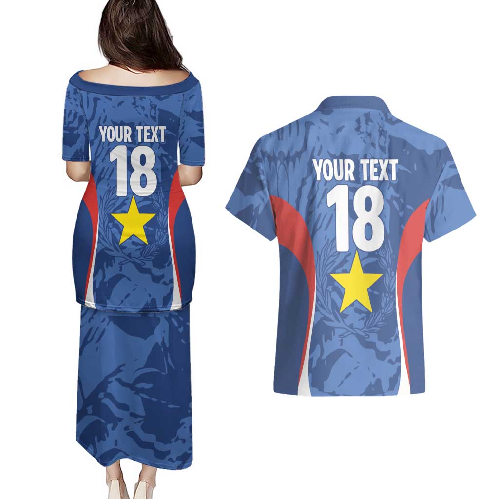 Custom Paraguay Football Couples Matching Puletasi and Hawaiian Shirt La Albirroja Pride - Wonder Print Shop