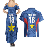 Custom Paraguay Football Couples Matching Summer Maxi Dress and Hawaiian Shirt La Albirroja Pride - Wonder Print Shop