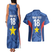 Custom Paraguay Football Couples Matching Tank Maxi Dress and Hawaiian Shirt La Albirroja Pride - Wonder Print Shop