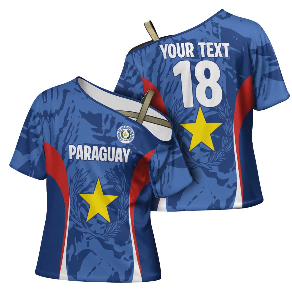 Custom Paraguay Football Cross Shoulder Shirt La Albirroja Pride - Wonder Print Shop