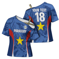 Custom Paraguay Football Cross Shoulder Shirt La Albirroja Pride - Wonder Print Shop