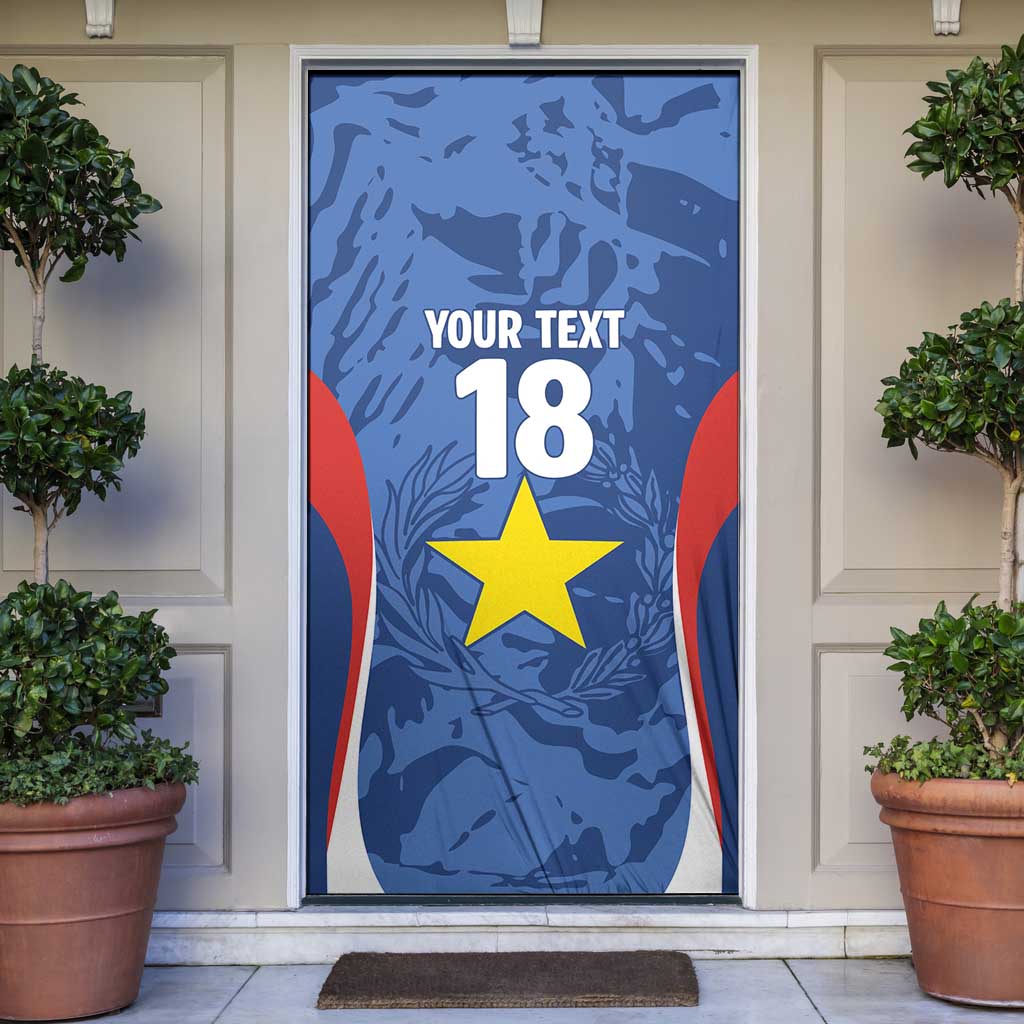 Custom Paraguay Football Door Cover La Albirroja Pride - Wonder Print Shop