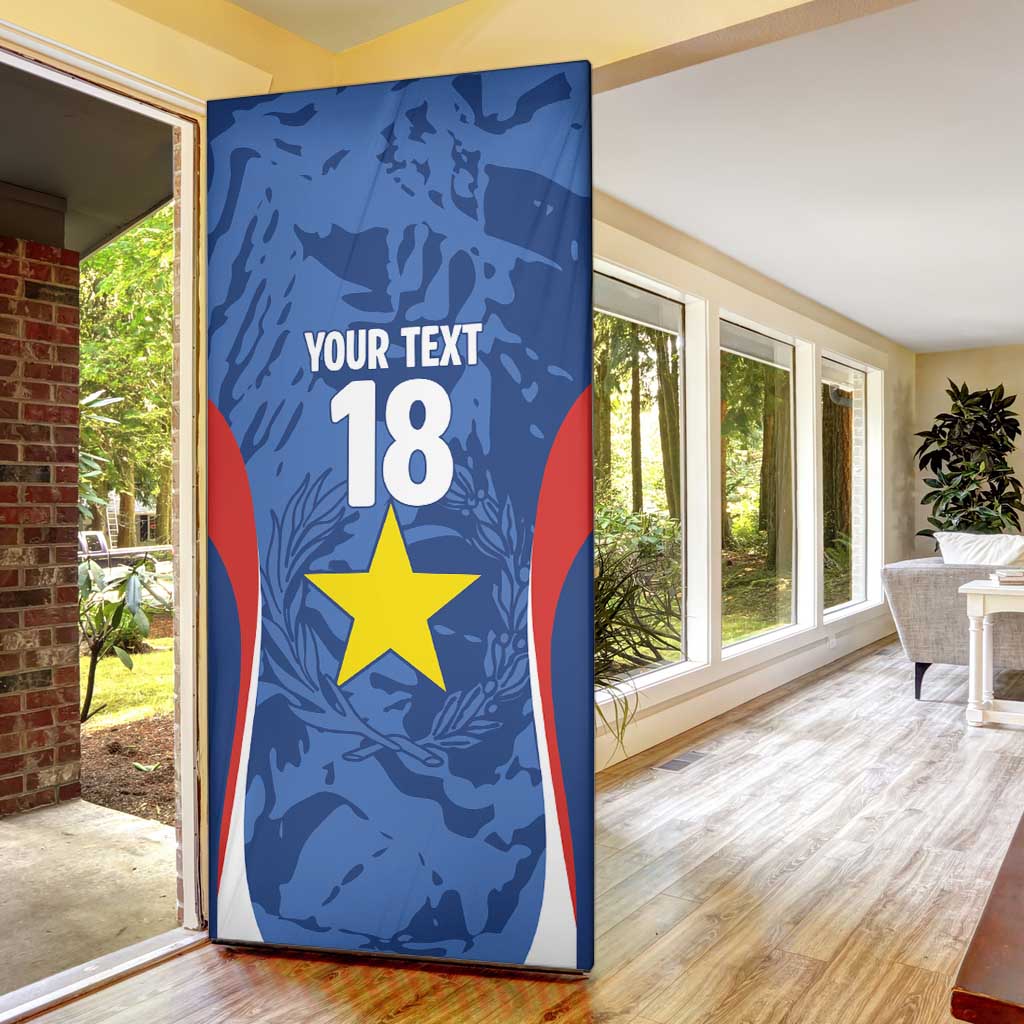 Custom Paraguay Football Door Cover La Albirroja Pride - Wonder Print Shop