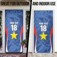 Custom Paraguay Football Door Cover La Albirroja Pride - Wonder Print Shop