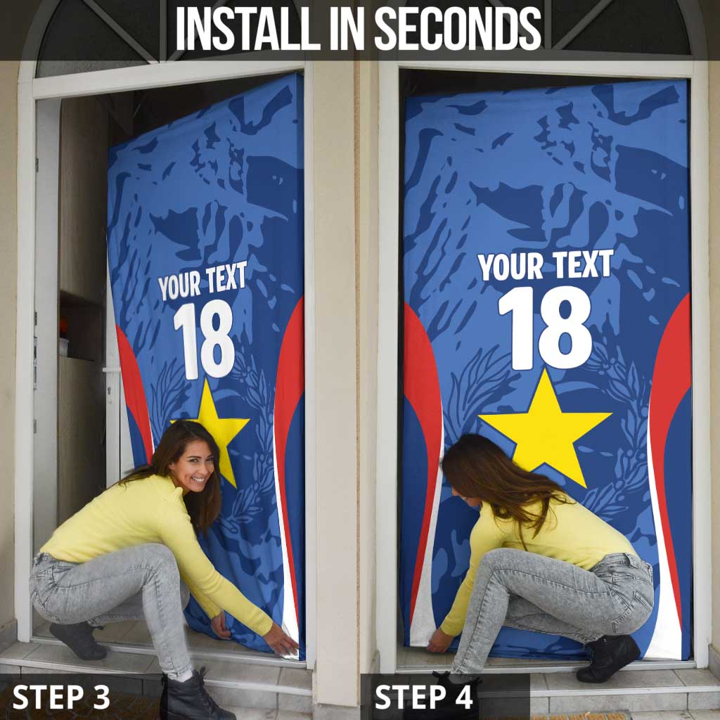 Custom Paraguay Football Door Cover La Albirroja Pride - Wonder Print Shop