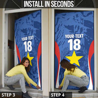 Custom Paraguay Football Door Cover La Albirroja Pride - Wonder Print Shop
