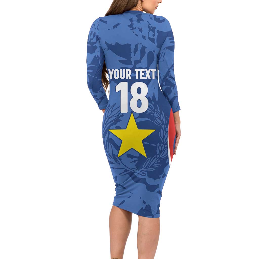 Custom Paraguay Football Family Matching Long Sleeve Bodycon Dress and Hawaiian Shirt La Albirroja Pride - Wonder Print Shop