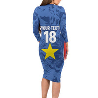 Custom Paraguay Football Family Matching Long Sleeve Bodycon Dress and Hawaiian Shirt La Albirroja Pride - Wonder Print Shop