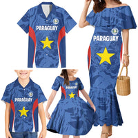 Custom Paraguay Football Family Matching Mermaid Dress and Hawaiian Shirt La Albirroja Pride - Wonder Print Shop