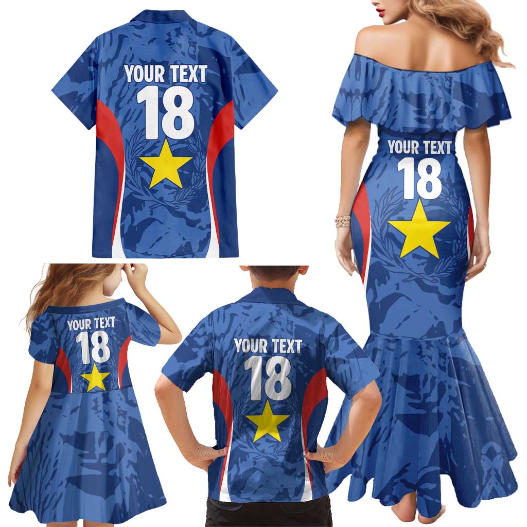 Custom Paraguay Football Family Matching Mermaid Dress and Hawaiian Shirt La Albirroja Pride - Wonder Print Shop